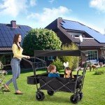 Collapsible Stroller Wagon for 2 Kids with Canopy