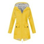 Cozy Hooded Raincoat for Women - Yellow 4XL