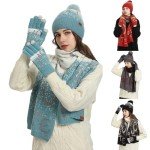 Winter Beanie, Scarf & Touchscreen Gloves Set