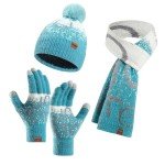 Winter Beanie, Scarf & Touchscreen Gloves Set