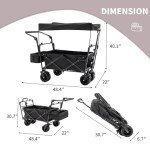 Collapsible Stroller Wagon for 2 Kids with Canopy