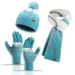 Winter Beanie, Scarf & Touchscreen Gloves Set