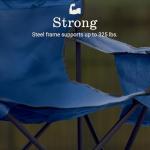 Coleman Blue Quad Chair with Integrated Cooler