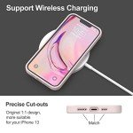 ZETAICIFANG Shockproof Phone Case,Compatible for iPhone 13 Case, 4FT Military Drop Protection Translucent Matte Hard Back with Soft Edge Airbag Protective Phone Cases for iPhone 13 (Pink)