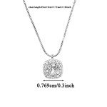 Stylish Square Diamond Sterling Silver Necklace