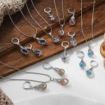 Silver Rhinestone Jewelry Set for Women – Dark Blue