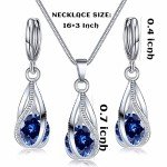 Silver Rhinestone Jewelry Set for Women – Dark Blue
