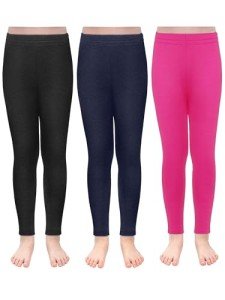 3 Pack Girls' Warm Fleece Leggings Tights