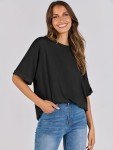 Oversized Women's Casual T-Shirt - Black Large