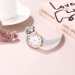 Dainty Waterproof Analog Leather Watch for Women