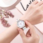 Dainty Waterproof Analog Leather Watch for Women
