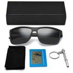 Vintage Matte Black Polarized Sunglasses for Men & Women