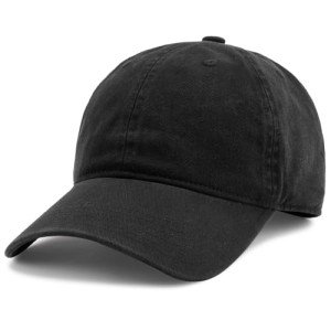 Unisex Vintage Washed Cotton Baseball Cap - Black