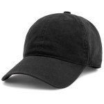 Unisex Vintage Washed Cotton Baseball Cap - Black