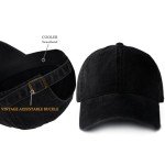Unisex Vintage Washed Cotton Baseball Cap - Black