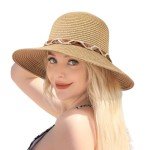 Wide Brim Sun Hat for Women - Khaki