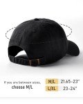 Unisex Vintage Washed Cotton Baseball Cap - Black