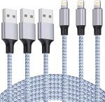 DAZHWA iPhone Charger 3pack 6ft MFi Certified Best New Nylon Braided Lightning Cable Cell Phone Fast Charger Cord Compatible with iPhone14/13/12/11Pro Max/XS/XR/X/8/7/6/5/SE/iPad More