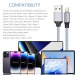 DAZHWA iPhone Charger 3pack 6ft MFi Certified Best New Nylon Braided Lightning Cable Cell Phone Fast Charger Cord Compatible with iPhone14/13/12/11Pro Max/XS/XR/X/8/7/6/5/SE/iPad More