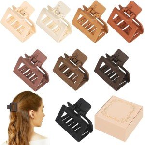 8-Pack Rectangle Hair Claw Clips for Women