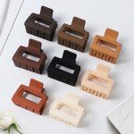 8-Pack Rectangle Hair Claw Clips for Women