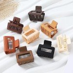 8-Pack Rectangle Hair Claw Clips for Women
