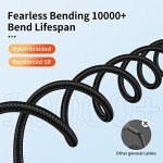 Hrbzo USB C Cable 3-Pack(3ft/6ft/6ft), USB A to USB C Fast Charger Cord Nylon Braided Compatible with 15/Plus/Pro/Pro Max，Galaxy S22 S21 A51 S10 S9, and Other USB C Devices-Black