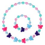 Girls Butterfly Jewelry Set - Necklace & Bracelet