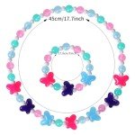 Girls Butterfly Jewelry Set - Necklace & Bracelet