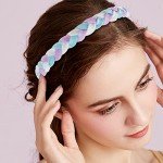 Rainbow Glitter Braided Headbands Set of 6