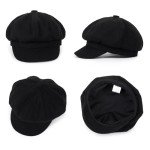 Kids Vintage Duckbill Beret Hat - Black