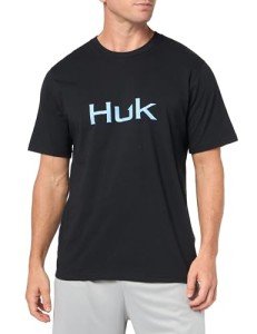 HUK Men's Standard Performance Fishing Logo Tee, Short Sleeve, Quick-Dry, 2.0-Black