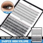 240pcs C Curl Cluster Eyelashes - Mixed Lengths