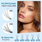 240pcs C Curl Cluster Eyelashes - Mixed Lengths