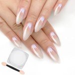 White Pearl Chrome Nail Powder Kit