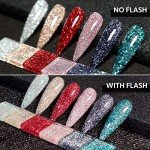 Reflective Glitter Gel Nail Polish Set - 6 Colors