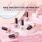 6-Pack Neutral Nude Nail Polish Set