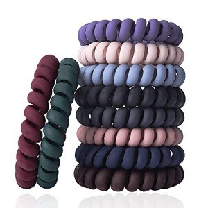 10-Piece Spiral Hair Ties Set - No-Crease
