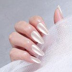 White Pearl Chrome Nail Powder Kit
