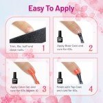 20-Color Gel Nail Polish Kit with Base & Top Coats