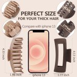 8 Pack Large Hair Claw Clips for Women