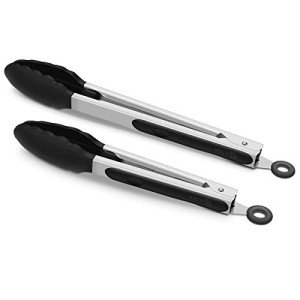 2 Pack Silicone Kitchen Tongs - BPA Free
