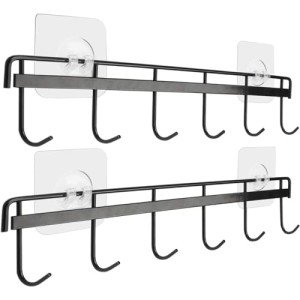 2-Pack Wall Hooks for Kitchen & Bathroom