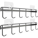 2-Pack Wall Hooks for Kitchen & Bathroom