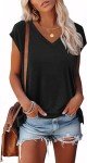 Trendy Plus Size Short Sleeve V Neck Tops