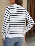 Trendy Women's Black Stripe Long Sleeve Sweater