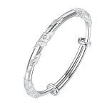 Adjustable Sterling Silver Bangle Bracelet for Women