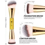 Dual-Ended Makeup Brush for Blending Foundations