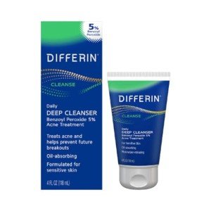 Differin Acne Face Wash, 5% Benzoyl Peroxide, 4 oz