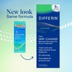 Differin Acne Face Wash, 5% Benzoyl Peroxide, 4 oz